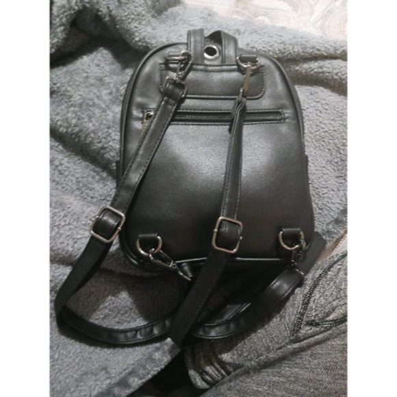 Women Black Leather Cute Bowknot Small Backpack Purse main image 10